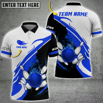 Custom Bowling And Pins Flame Lightning Multicolor Option Customized Name 3D Shirt, Gift For Bowler