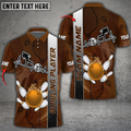 Custom Bowling And Pins Heart Fire Multicolor Option Customized Name 3D Shirt, Idea Gift For Bowler