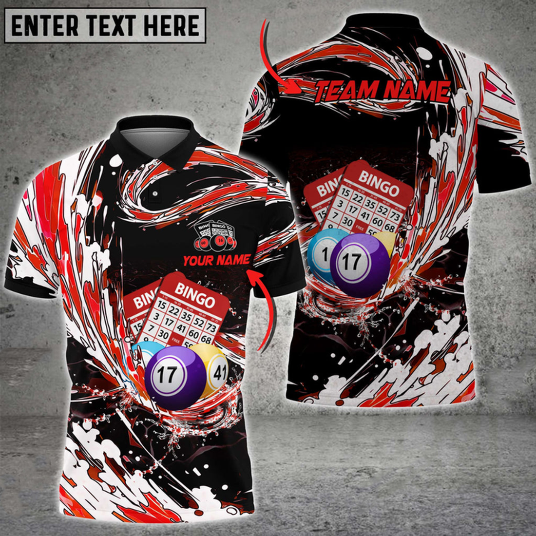 Custom Breath Of Water Bingo Multicolor Option Customized Name 3D Polo Shirt, Gift for Bowler