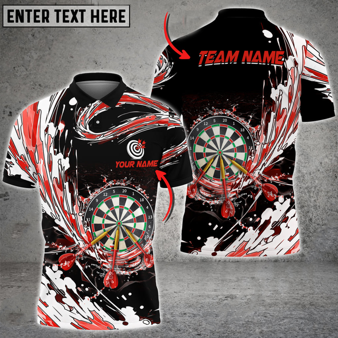 Custom Breath Of Water Darts Multicolor Option Personalized Name 3D Polo Shirt, Gift for Dart Player