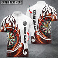 Custom Fire Blaster Darts Multicolor Option Personalized Name Zipper Polo Shirt, Gift for Dart Player, Dart Jersey Shirt