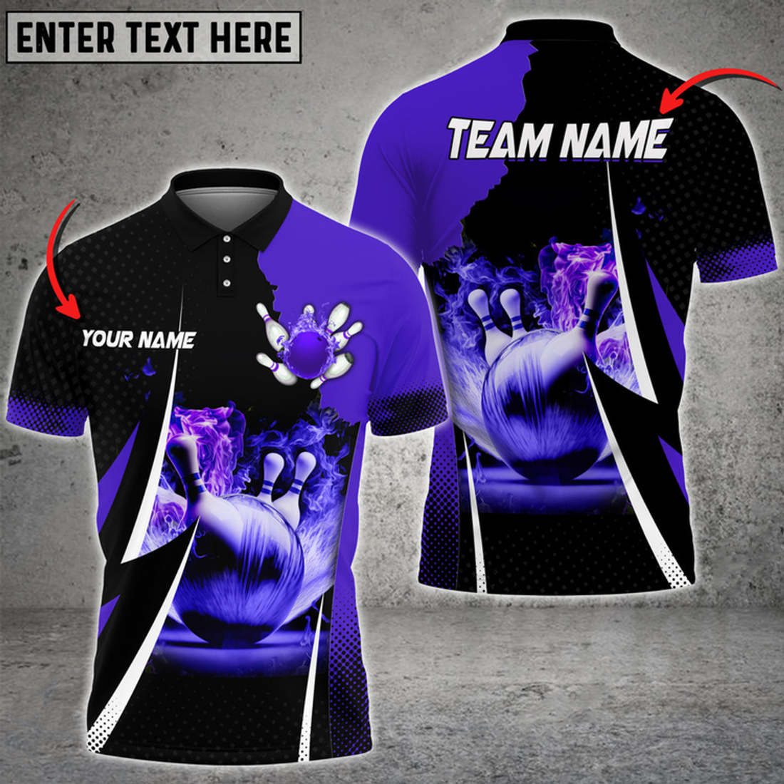 Personalized Bowling And Pins Multicolor Option Customized Name 3D Polo Shirt for Bowler