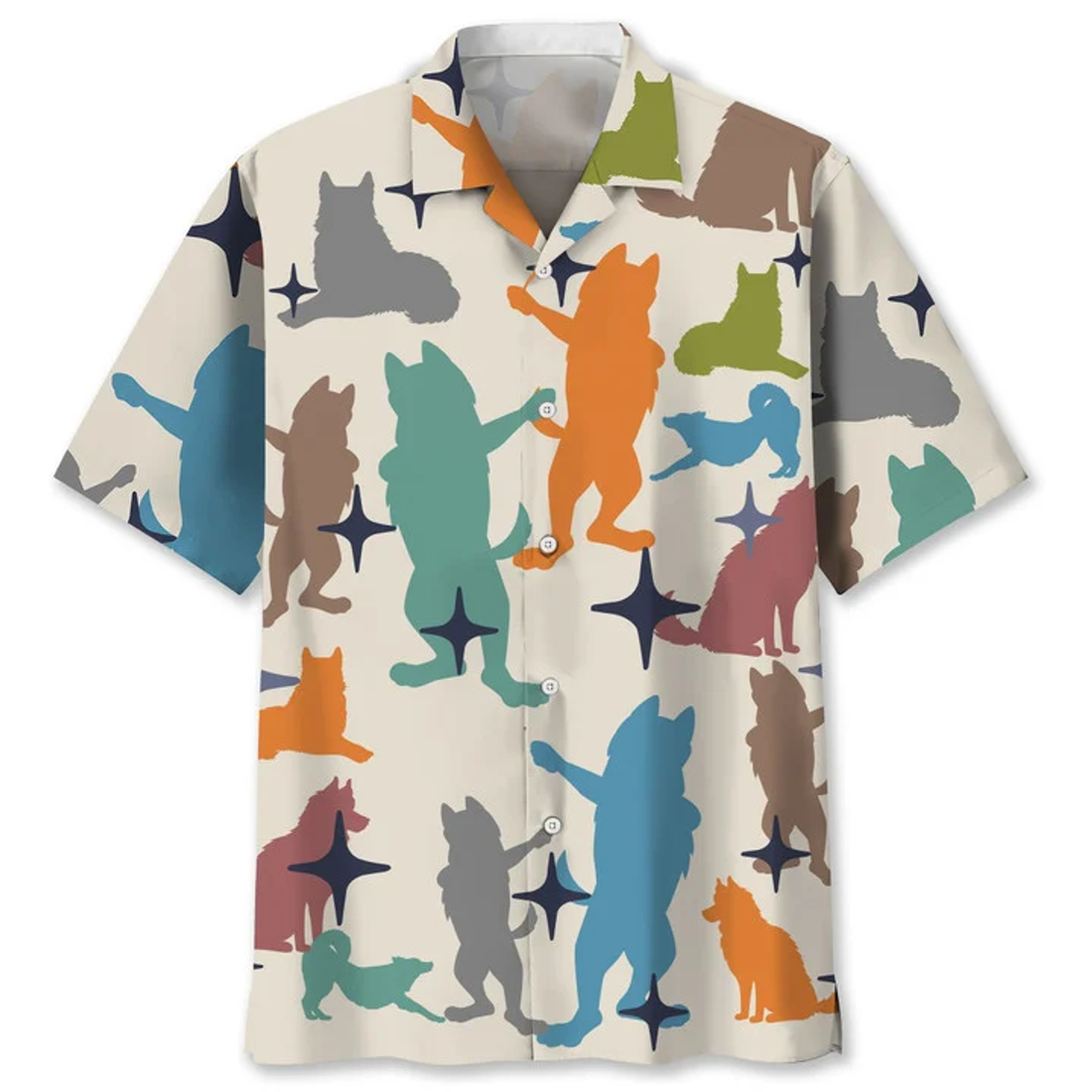 Husky vintage Hawaiian Shirt, Hawaiian shirt for men, Summer gift for Dog lovers