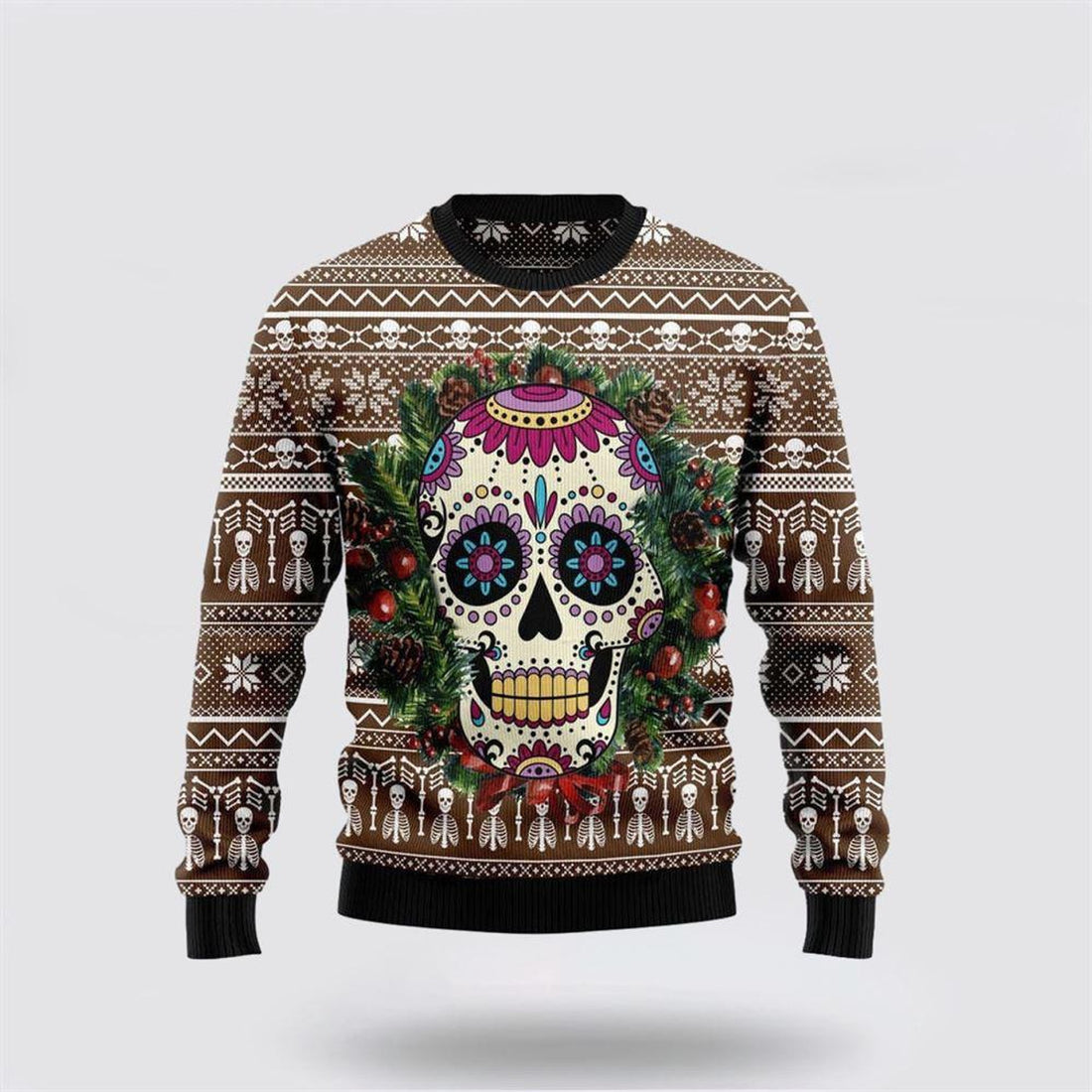 FUNSTUFFPRINT Halloween Awesome Skull Ugly Christmas Sweater – Christmas Gifts For Frends Ugly  Sweater