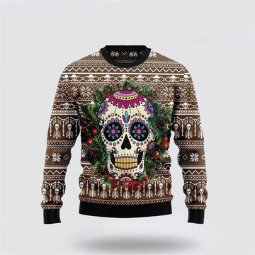 FUNSTUFFPRINT Halloween Awesome Skull Ugly Christmas Sweater – Christmas Gifts For Frends Ugly  Sweater