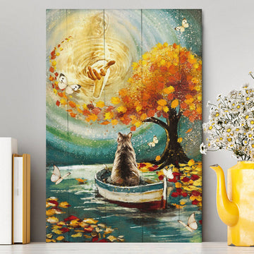 Hand Of God Fall Cat Boat Fall Tree Canvas Wall Art - Christian Wall Art Decor - Religious Canvas Prints