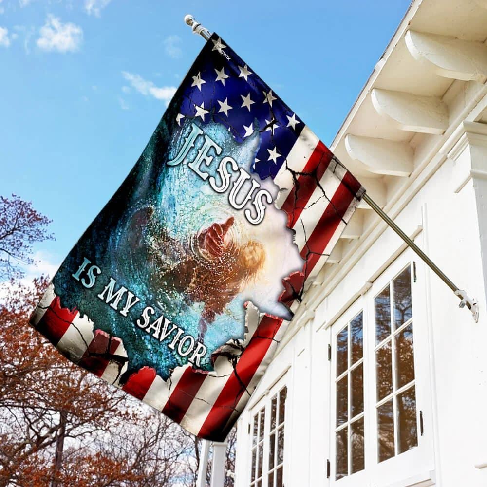 Hand Of God Jesus Is My Savior American US Flag, Outdoor Christian House Flag, Christian Flag, Scripture Flag, Garden Banner