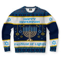 FUNSTUFFPRINT Hanukkah Festival Of Lights Ugly Christmas Sweater, Christmas Sweater, Ugly Sweater, Funny Xmas Sweaters Ugly Sweater