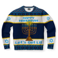 FUNSTUFFPRINT Hanukkah Let's Get Lit Ugly Christmas Sweater, Christmas Sweater, Ugly Sweater, Funny Xmas Sweaters Ugly Sweater