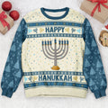 FUNSTUFFPRINT Custom Happy Hannukah Ugly Sweater