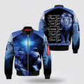 FUNSTUFFPRINT Happy Moment Praise God Lion Cross Blue Light Bomber Jacket - Christian Bomber Shirts for Men and Women 3D Bomber Jacket