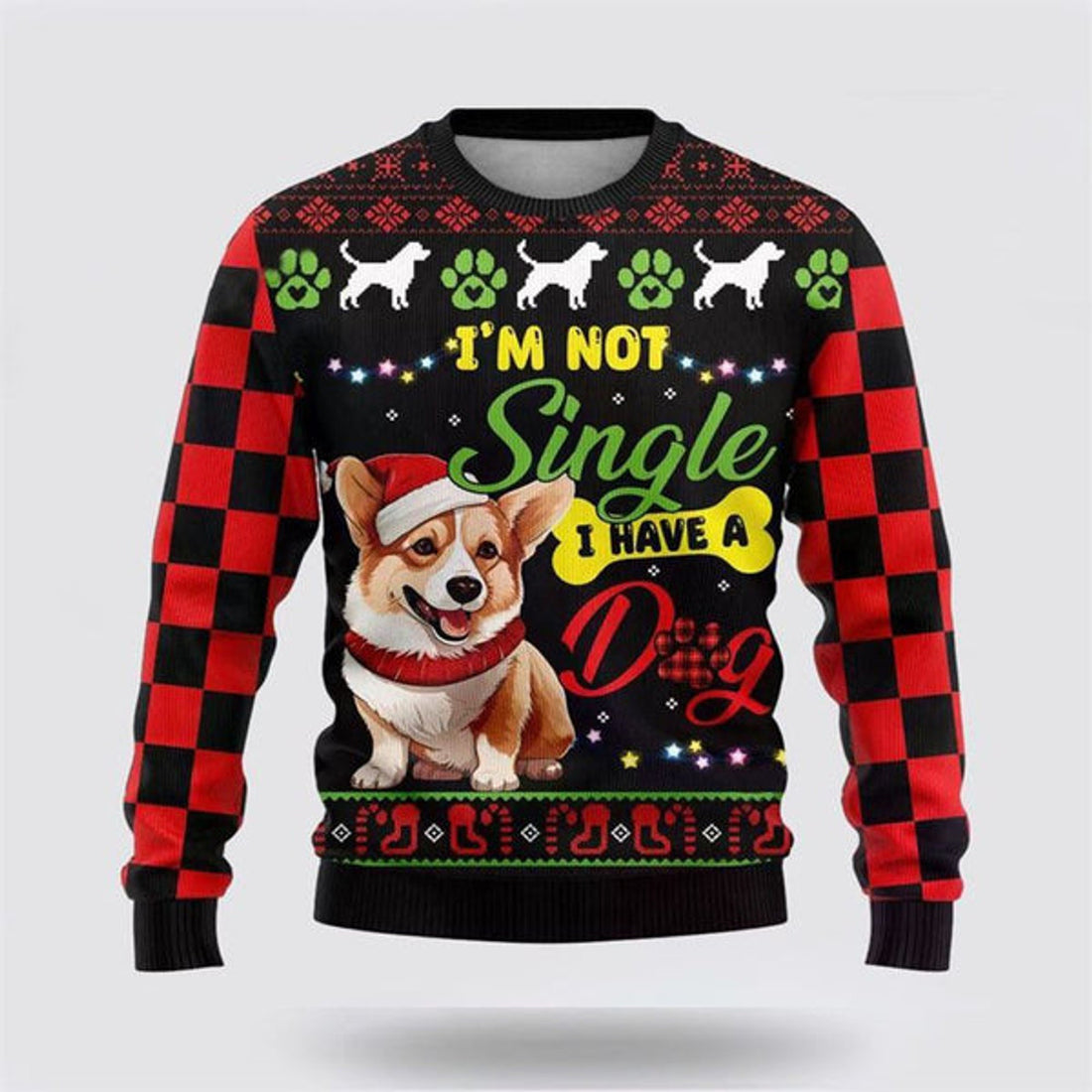 FUNSTUFFPRINT Happy Corgi Dog Ugly Christmas Sweater For Men And Women, Gift For Christmas, Best Winter Christmas Outfit Ugly Sweater