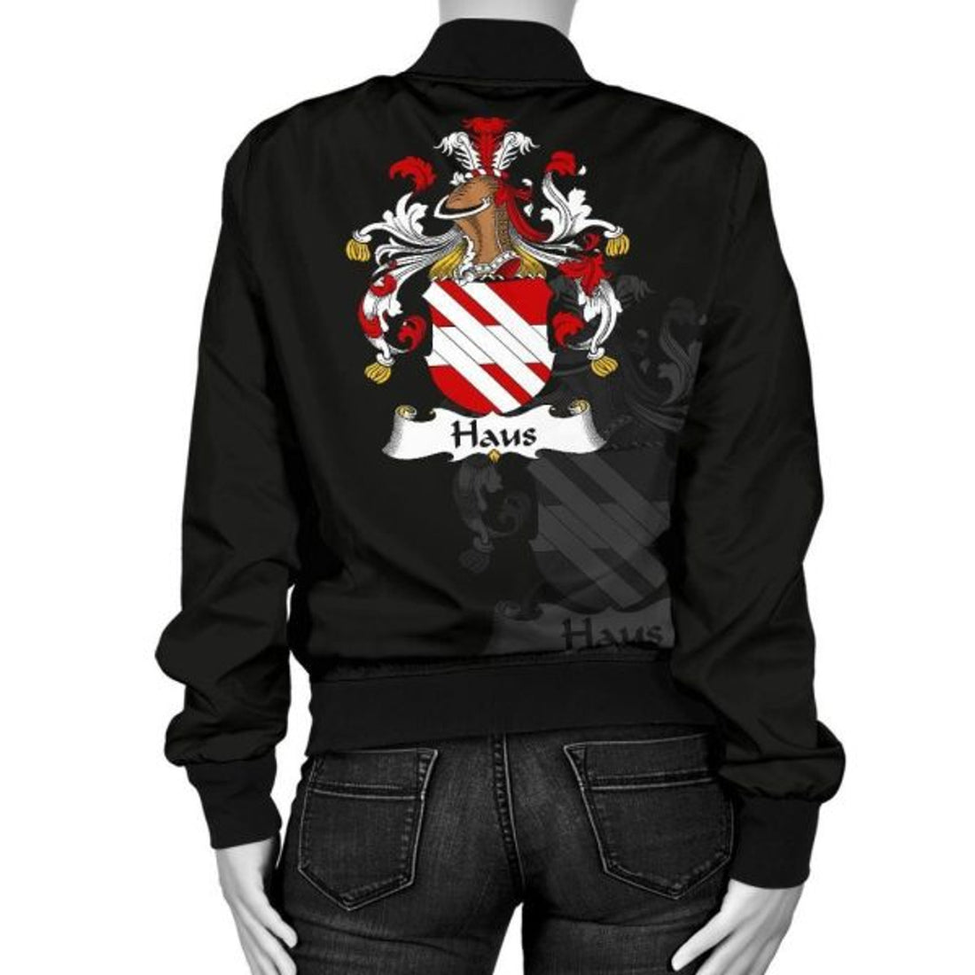 FUNSTUFFPRINT Haus Germany Men's Bomber Jacket - German Family Crest Bomber Jacket