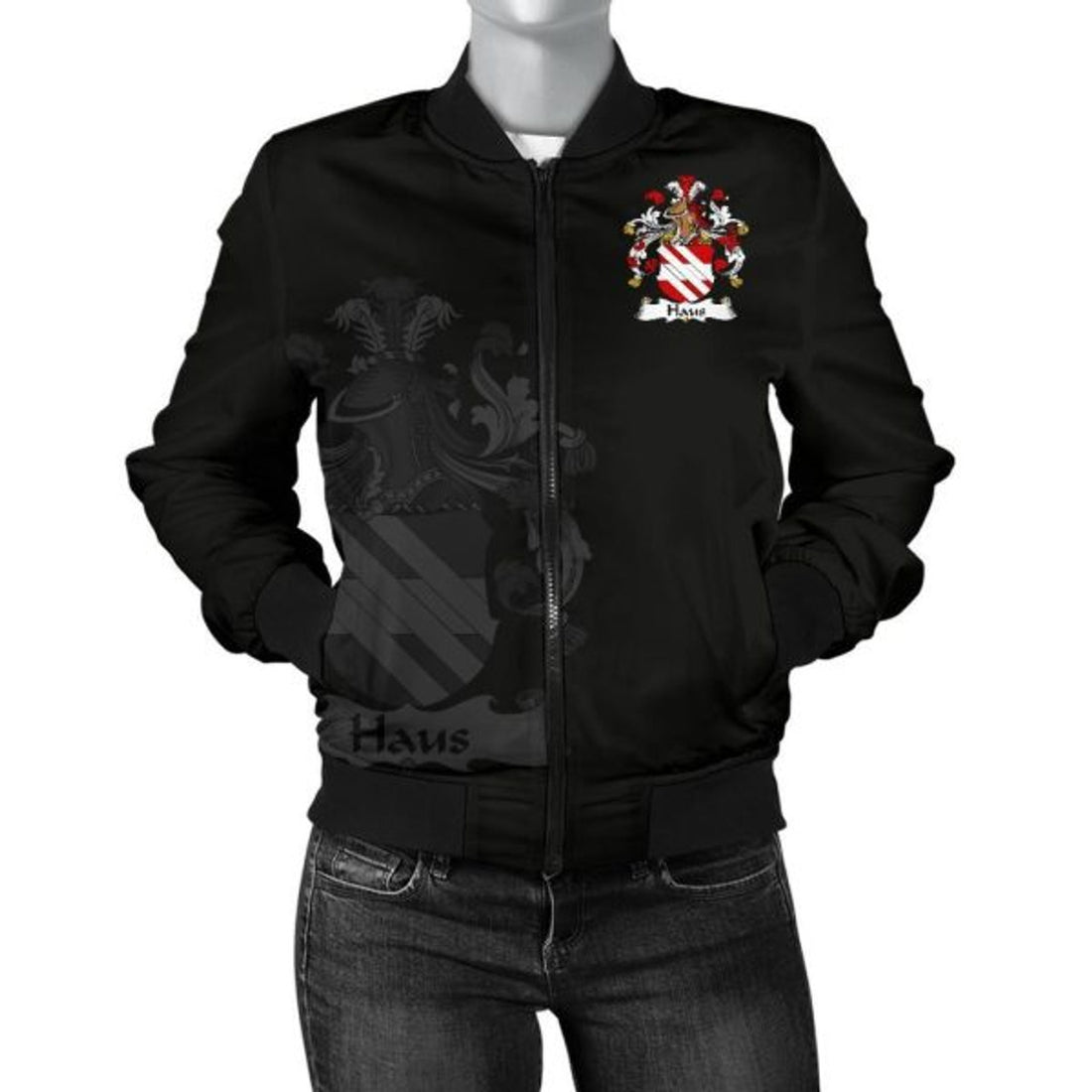 FUNSTUFFPRINT Haus Germany Men's Bomber Jacket - German Family Crest Bomber Jacket