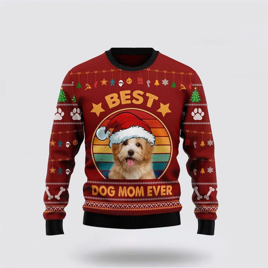 FUNSTUFFPRINT Havanese Best Dog Mom Ever Ugly Christmas Sweater For Men And Women, Gift For Christmas, Best Winter Christmas Outfit Ugly Sweater