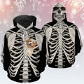 FUNSTUFFPRINT 3D Havanese Skeleton All Over 3D Hoodie and Zip Hoodie