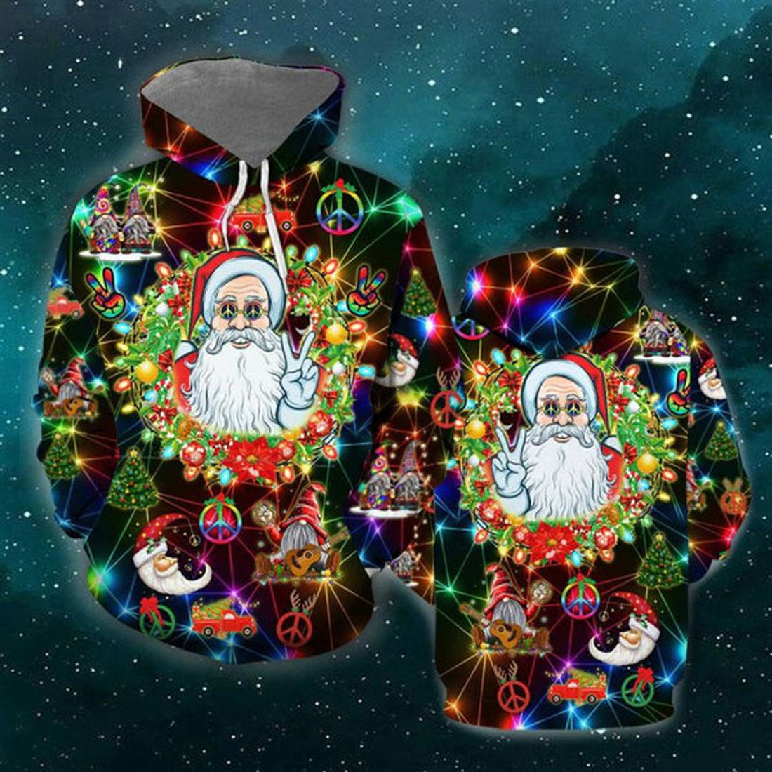 FUNSTUFFPRINT 3D Have A Groovy Christmas All Over 3D Hoodie and Zip Hoodie