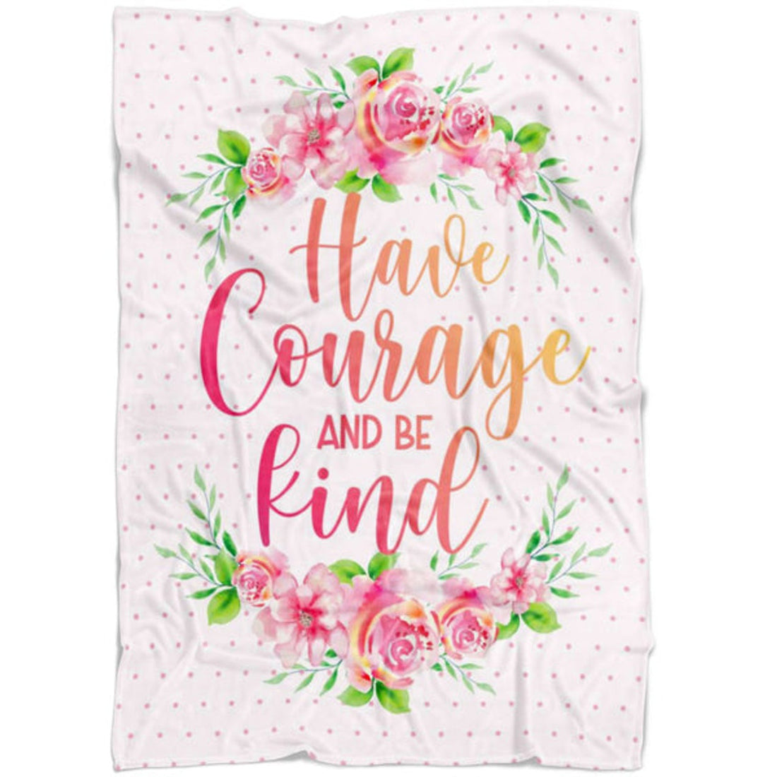 FUNSTUFFPRINT Have Courage And Be Kind Fleece Blanket - Christian Blanket - Bible Verse Blanket