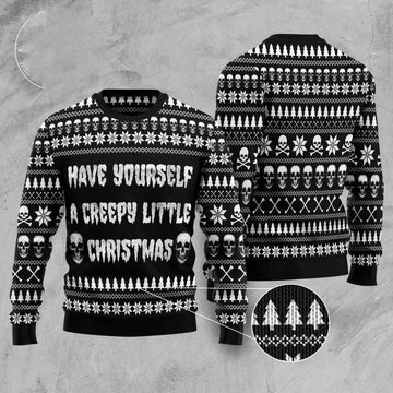 FUNSTUFFPRINT Have Yourself A Creepy Little Christmas Ugly Christmas Sweater, Christmas Sweater, Ugly Sweater, Funny Xmas Sweaters Ugly Sweater