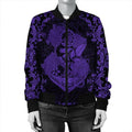 FUNSTUFFPRINT Hawaii Anchor Hibiscus Flower Vintage Bomber Jacket - AH - Purple - R 3D Bomber Jacket