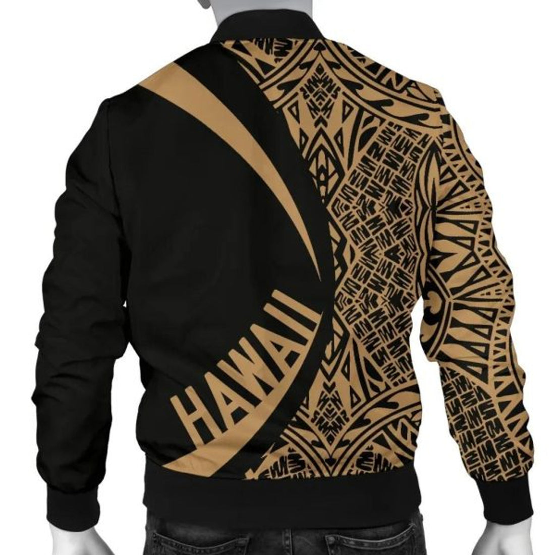 FUNSTUFFPRINT Hawaii Coat Of Arm Polynesian Men's Bomber Jacket - Circle Style 07 - AH - Bomber Jacket