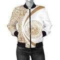 FUNSTUFFPRINT Hawaii Coat Of Arm Women's Bomber Jacket - Circle Style 06 - AH - Bomber Jacket