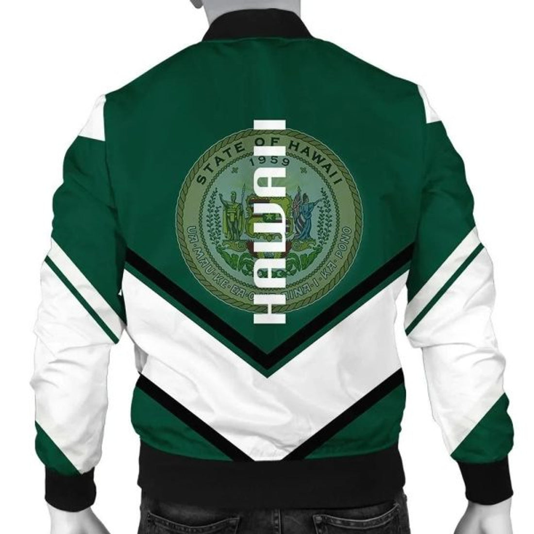 FUNSTUFFPRINT Hawaii Coat Of Arms Men Bomber Jacket Lucian Style Bomber Jacket
