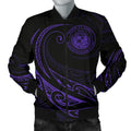 FUNSTUFFPRINT Hawaii Coat Of Arms Polynesian Men's Bomber Jacket - Purple - Frida Style - AH 3D Bomber Jacket