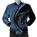 FUNSTUFFPRINT Hawaii Fish Hook Polynesian Bomber Jacket - Circle Style Pastel - AH - R 3D Bomber Jacket