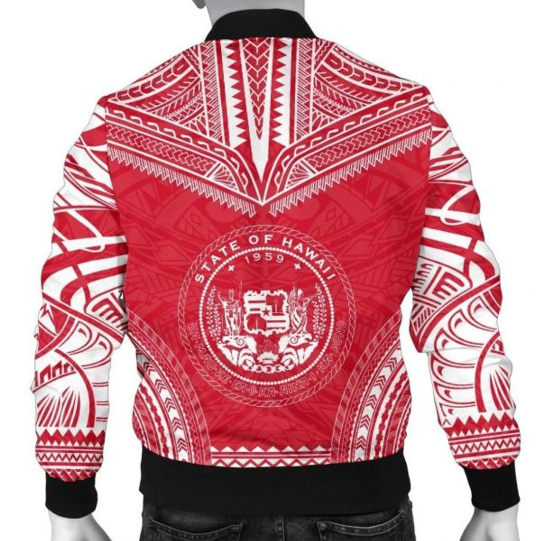 FUNSTUFFPRINT Hawaii Flag Polynesian Chief Men's Bomber Jacket - Bomber Jacket
