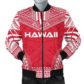 FUNSTUFFPRINT Hawaii Flag Polynesian Chief Men's 3D Bomber Jacket