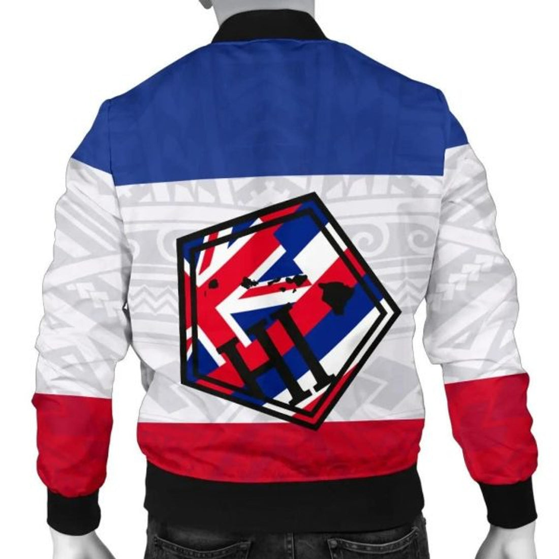 FUNSTUFFPRINT Hawaii Flag Polynesian Men's Bomber Jacket - AH Bomber Jacket