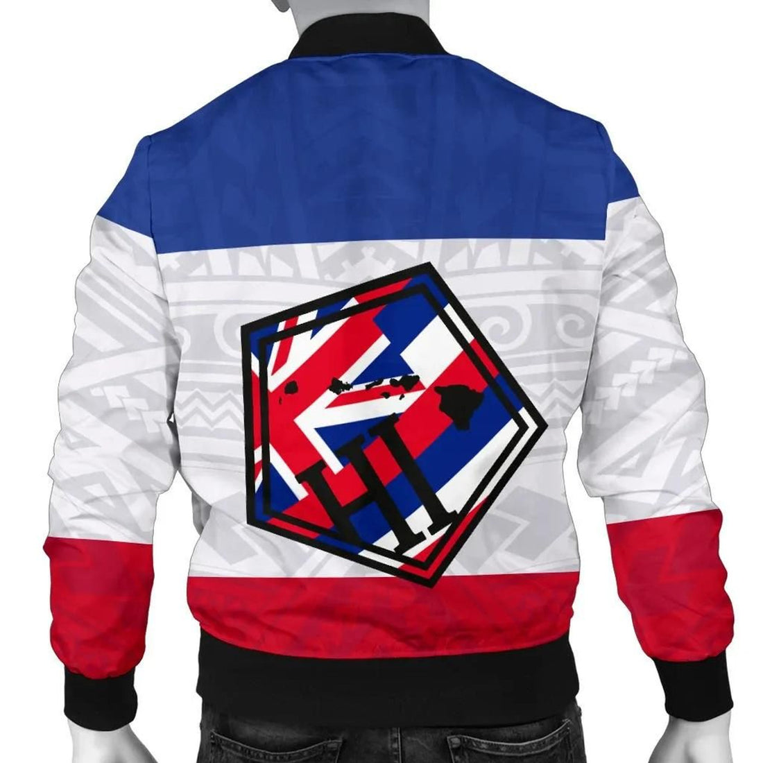 FUNSTUFFPRINT Hawaii Flag Polynesian Men's 3D Bomber Jacket
