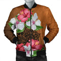 FUNSTUFFPRINT Hawaii Hibiscus Flower Polynesia Bomber Jacket - AH - JR 3D Bomber Jacket