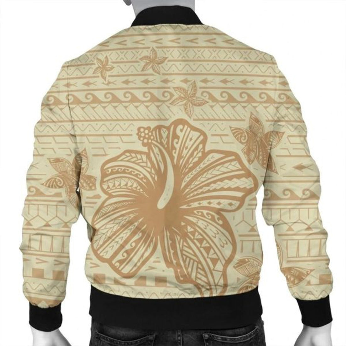 FUNSTUFFPRINT Hawaii Hibiscus Plumeria Kanaka Polynesian Vintage Bomber Jacket - AH - R Bomber Jacket