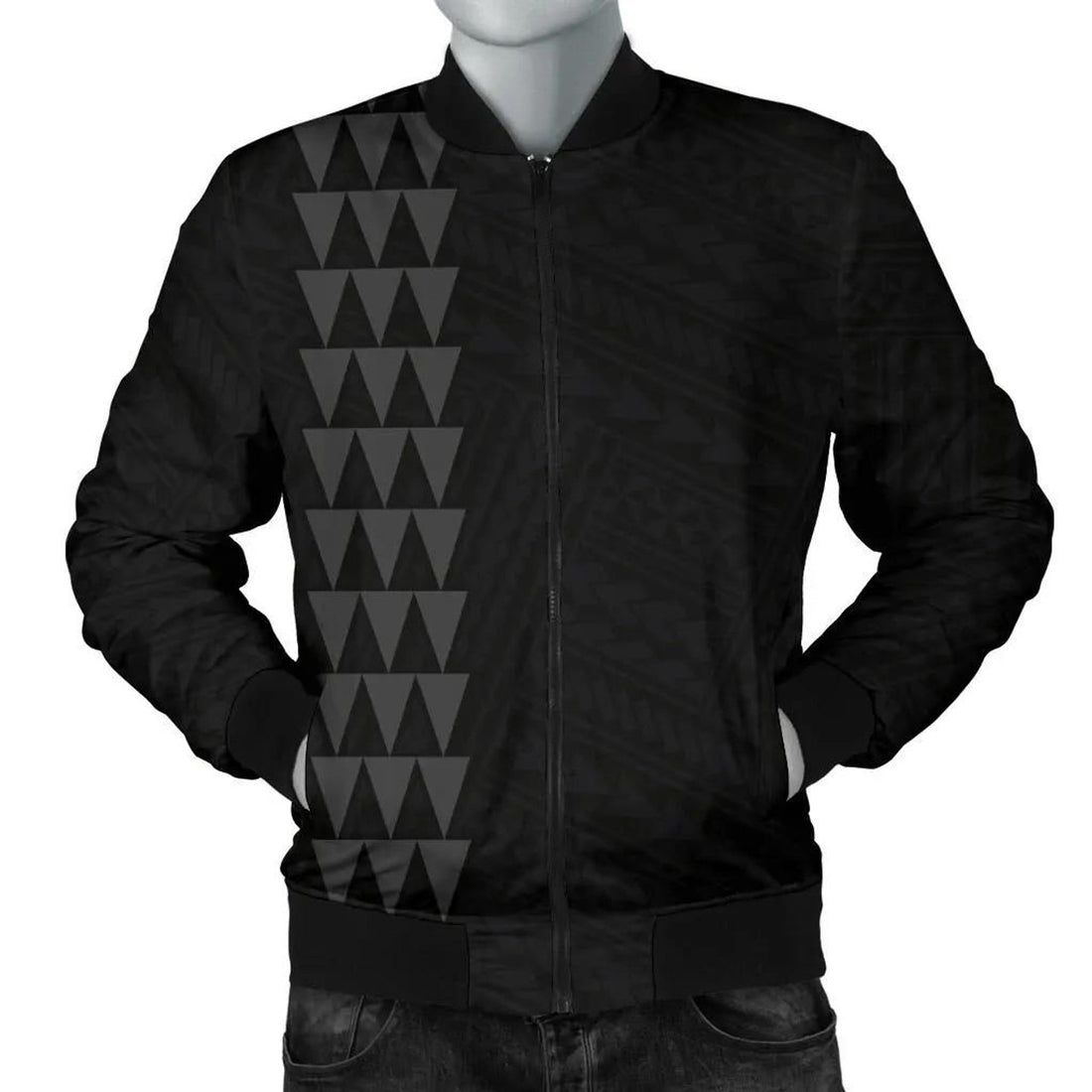 FUNSTUFFPRINT Hawaii Kakau Polynesian Anchor Personalized Men's Bomber Jacket - Grey - AH - 3D Bomber Jacket