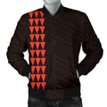 FUNSTUFFPRINT Hawaii Kakau Polynesian Hammerhead Shark Map Personalized Men's Bomber Jacket - Orange - AH - 3D Bomber Jacket