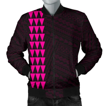 FUNSTUFFPRINT Hawaii Kakau Polynesian Three Turtles Map Men's Bomber Jacket - Pink - AH - 3D Bomber Jacket