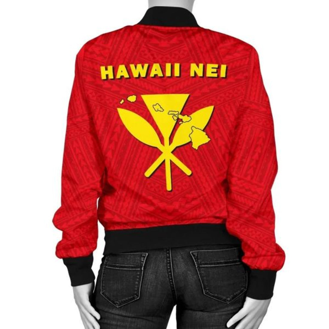 FUNSTUFFPRINT Hawaii Kanaka Polynesian Women's Bomber Jacket - AH -