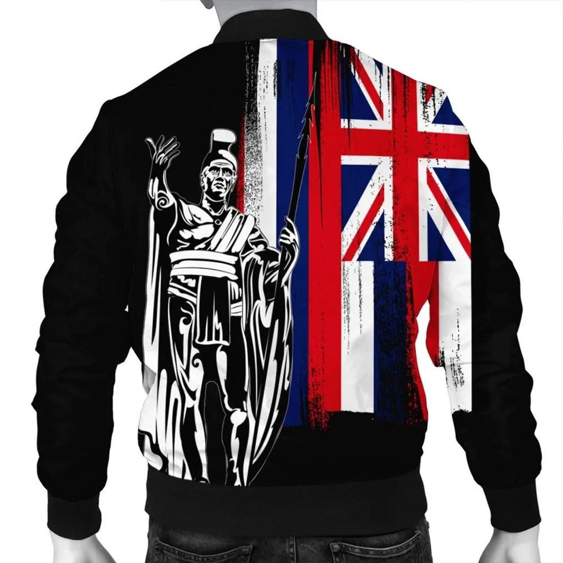 FUNSTUFFPRINT Hawaii King Flag Bomber Jacket - AH - R 3D Bomber Jacket