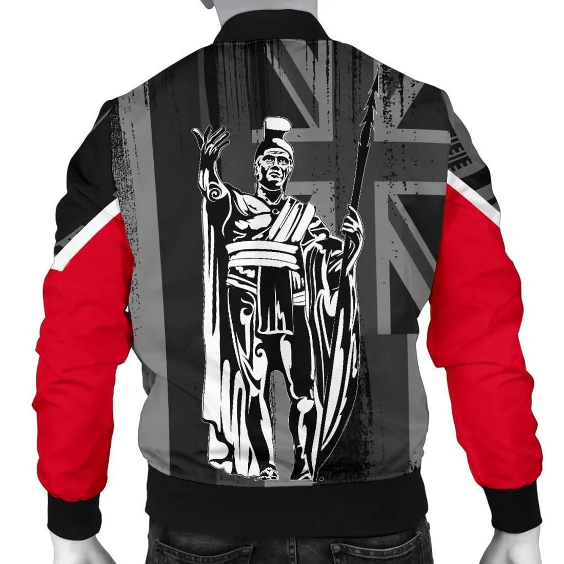 FUNSTUFFPRINT Hawaii King Flag Polynesian Men's Bomber Jacket - White - AH 3D Bomber Jacket