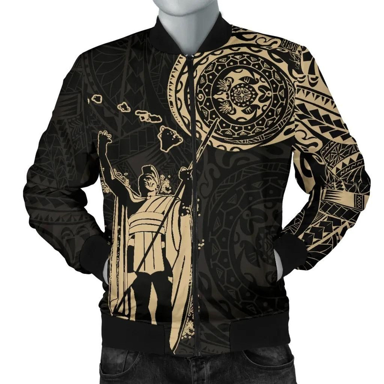FUNSTUFFPRINT Hawaii King Kanaka Maoli Men's 3D Bomber Jacket