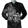 FUNSTUFFPRINT Hawaii Map Turtle Hibiscus Divise Polynesian Bomber Jacket - AH - JR Bomber Jacket