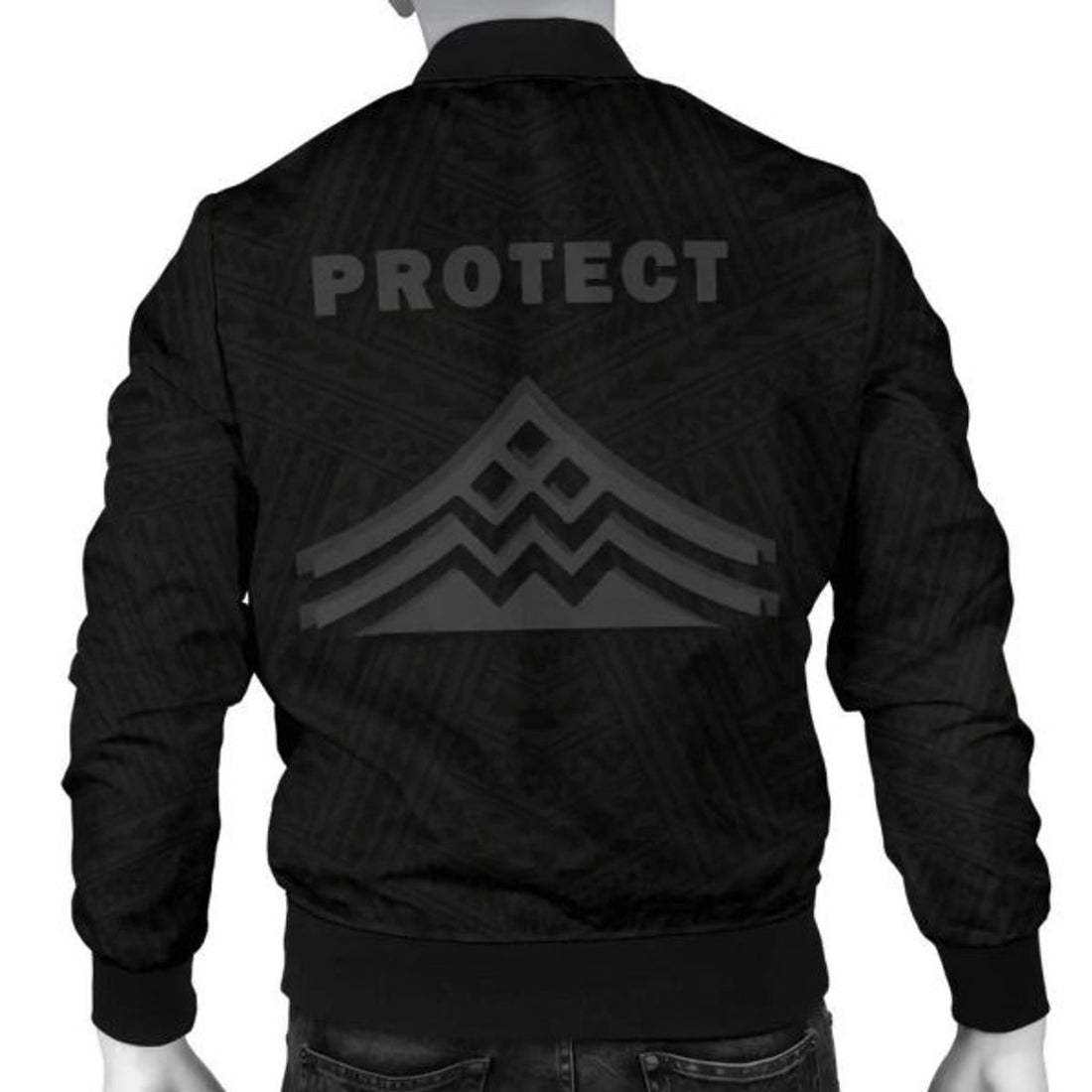 FUNSTUFFPRINT Hawaii Mauna Kea Polynesian Men's Bomber Jacket Grey - AH - Bomber Jacket
