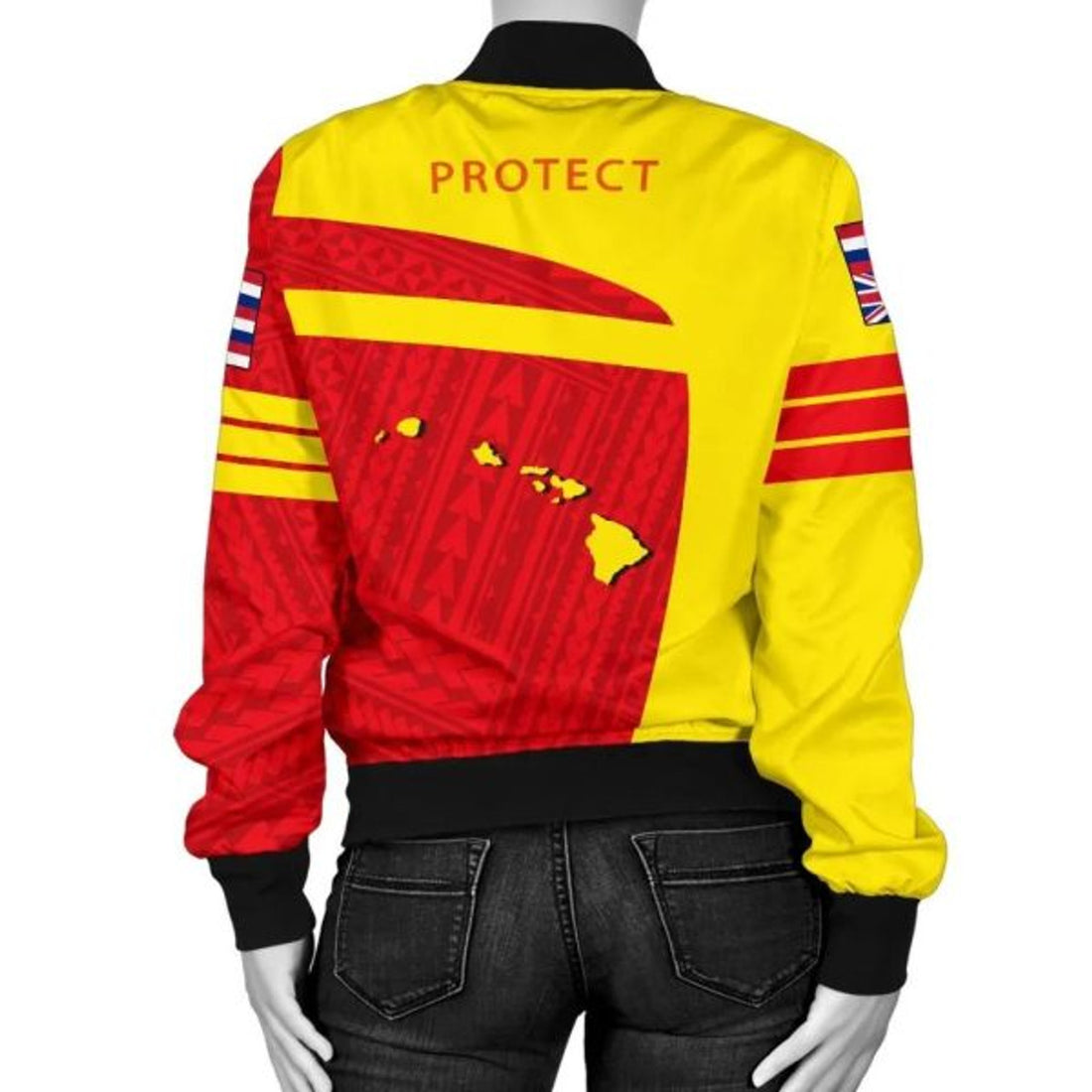 FUNSTUFFPRINT Hawaii Polynesian Mauna Kea Sport Women's Bomber Jacket - Premium Style - AH - Bomber Jacket