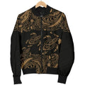 FUNSTUFFPRINT Hawaii Polynesian Men's Bomber Jacket - Gold Sea Turtle - Bomber Jacket