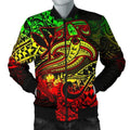 FUNSTUFFPRINT Hawaii Polynesian Men's Bomber Jacket - Kanaka Maoli Reggae Shark Polynesian Tattoo - Bomber Jacket