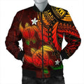 FUNSTUFFPRINT Hawaii Polynesian Turtle Hibiscus Bomber Jacket - Color Flag - AH - R Bomber Jacket