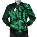 FUNSTUFFPRINT Hawaii Polynesian Turtle Hibiscus Bomber Jacket