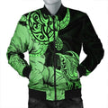 FUNSTUFFPRINT Hawaii Turtle Bomber Jacket Polynesian Hibiscus